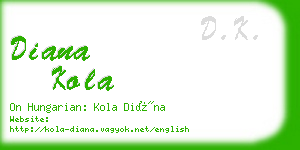 diana kola business card